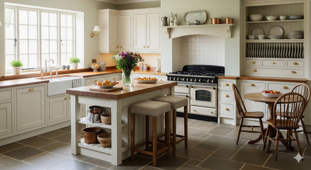 Obraz pokazujący meble kuchni w stylu angielskim