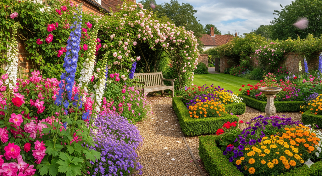 Obraz pokazujący aranżację ogrodu angielskiego